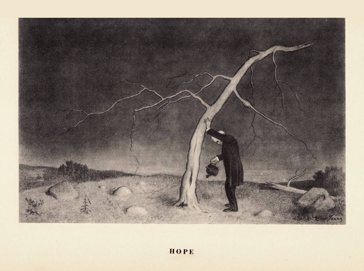 Arthur Henry “Art” Young (January 14, 1866–December 29, 1943) hope watering dead tree