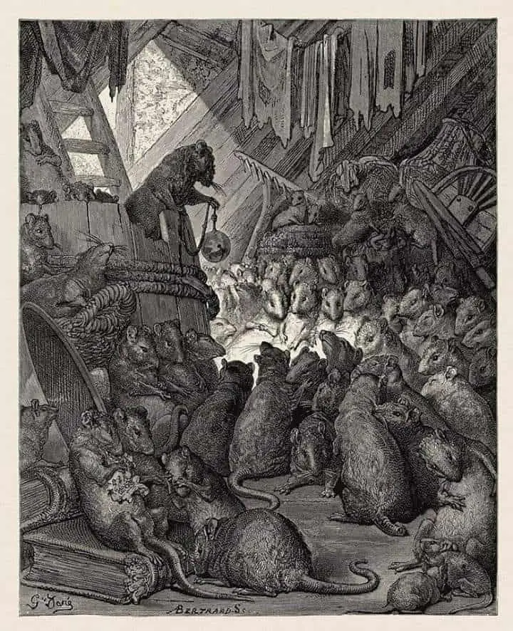 Gustav Doré The counsel held by the rats 1868