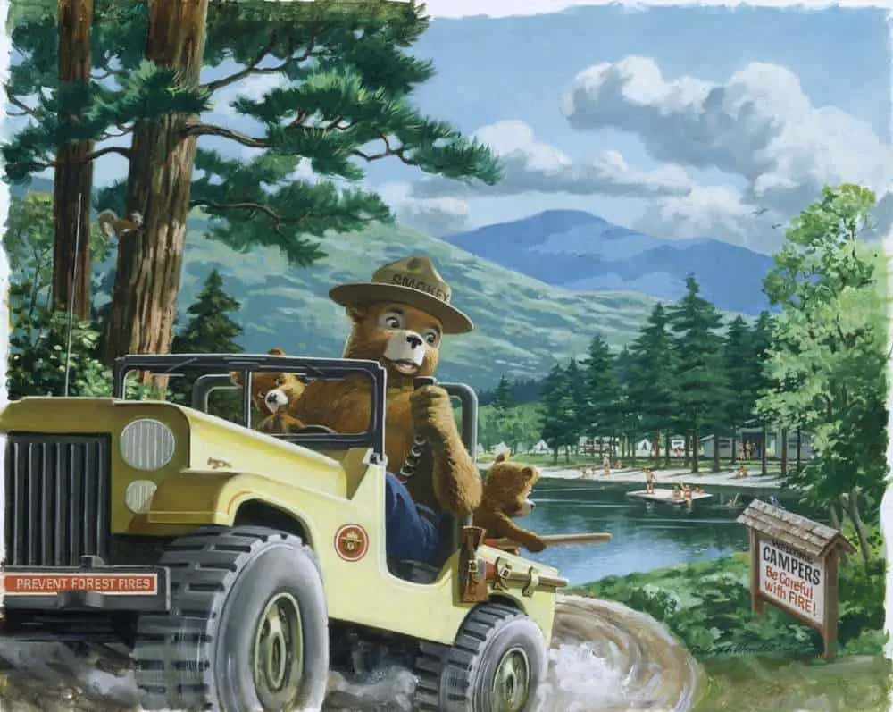 Rudy Wendelin (1910-2000) Smokey Bear campers