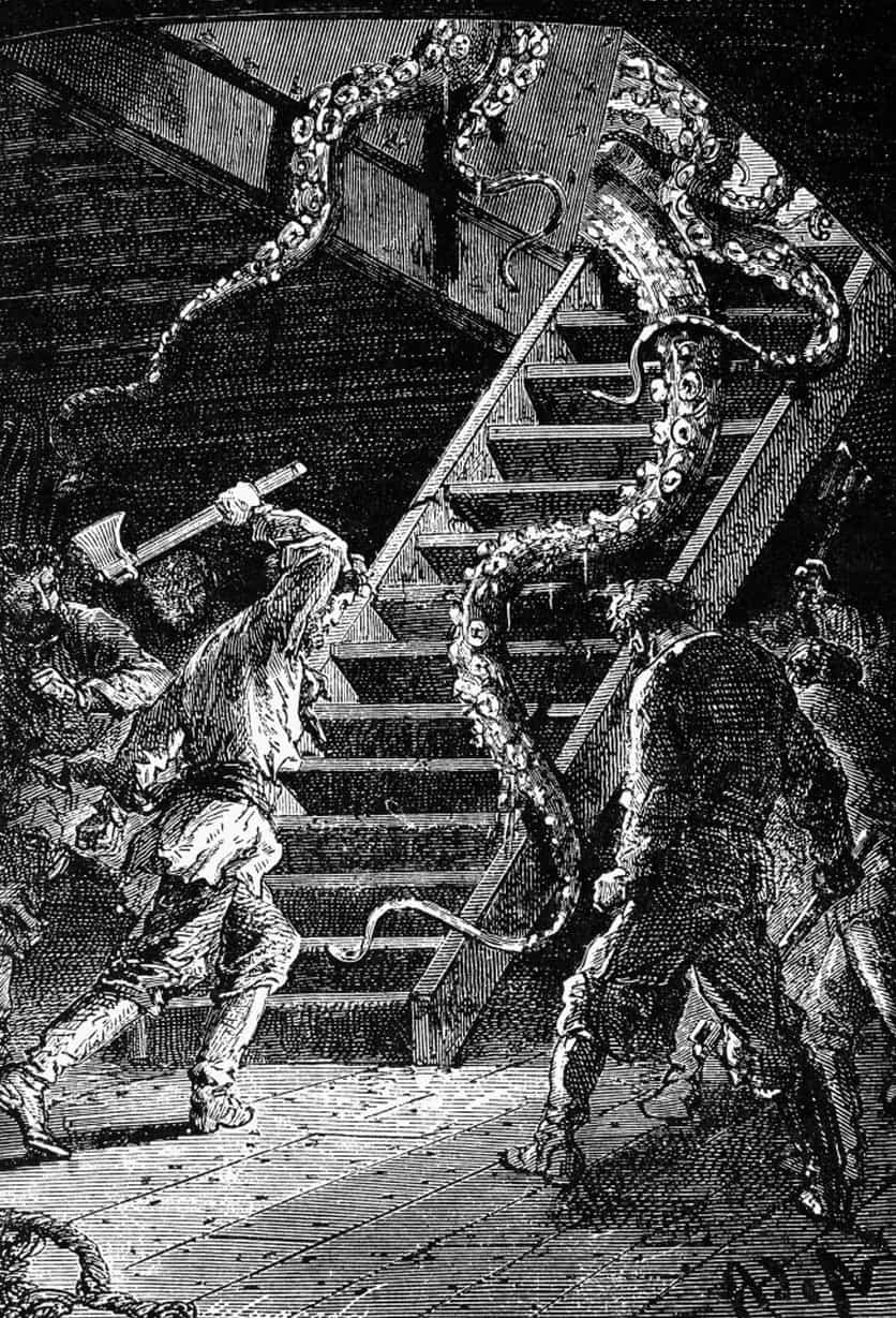 Alphonse De Neuville (1835 - 1885) 1870 illustration for Jules Verne's Twenty Thousand Leagues Under The Sea
