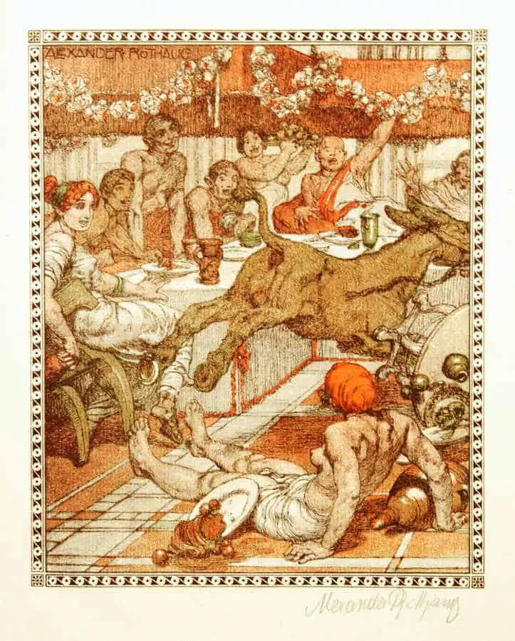 Apuleius Lucianus, Asinus, Vienna, 1918. In 1918, Artur Wolf Verlag, from Vienna Der Goldene Esel donkey mayhem