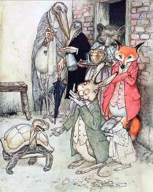 Arthur Rackham The Hare and the Tortoise from Aesop's Fables