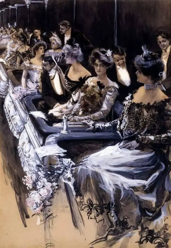 At the Opera, Harrison Fisher, c. 1901