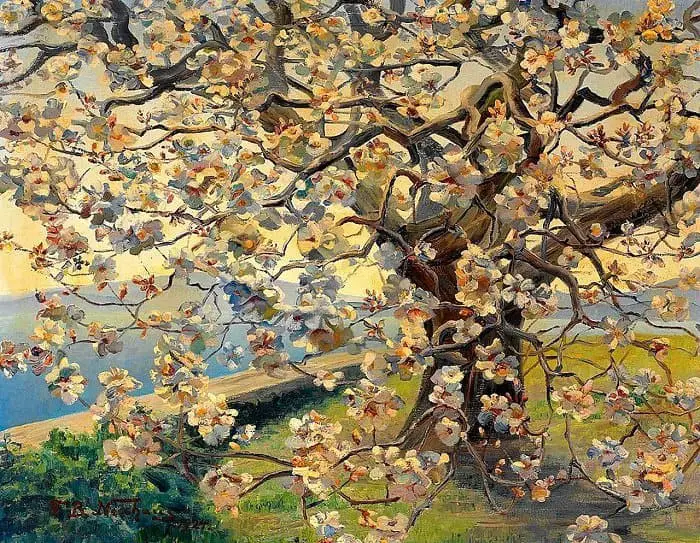 Fritz Berthold-Neuhaus, Blossoming Magnolia Tree, 1924
