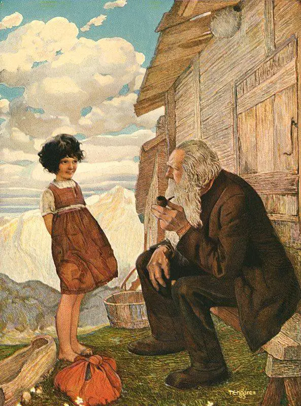 Heidi and Grandpapa by Gustav Tenggren