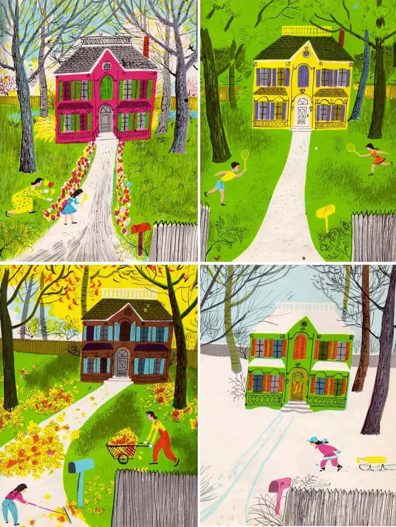 The House of Four Seasons 1956 illustration by Roger Duvoisin