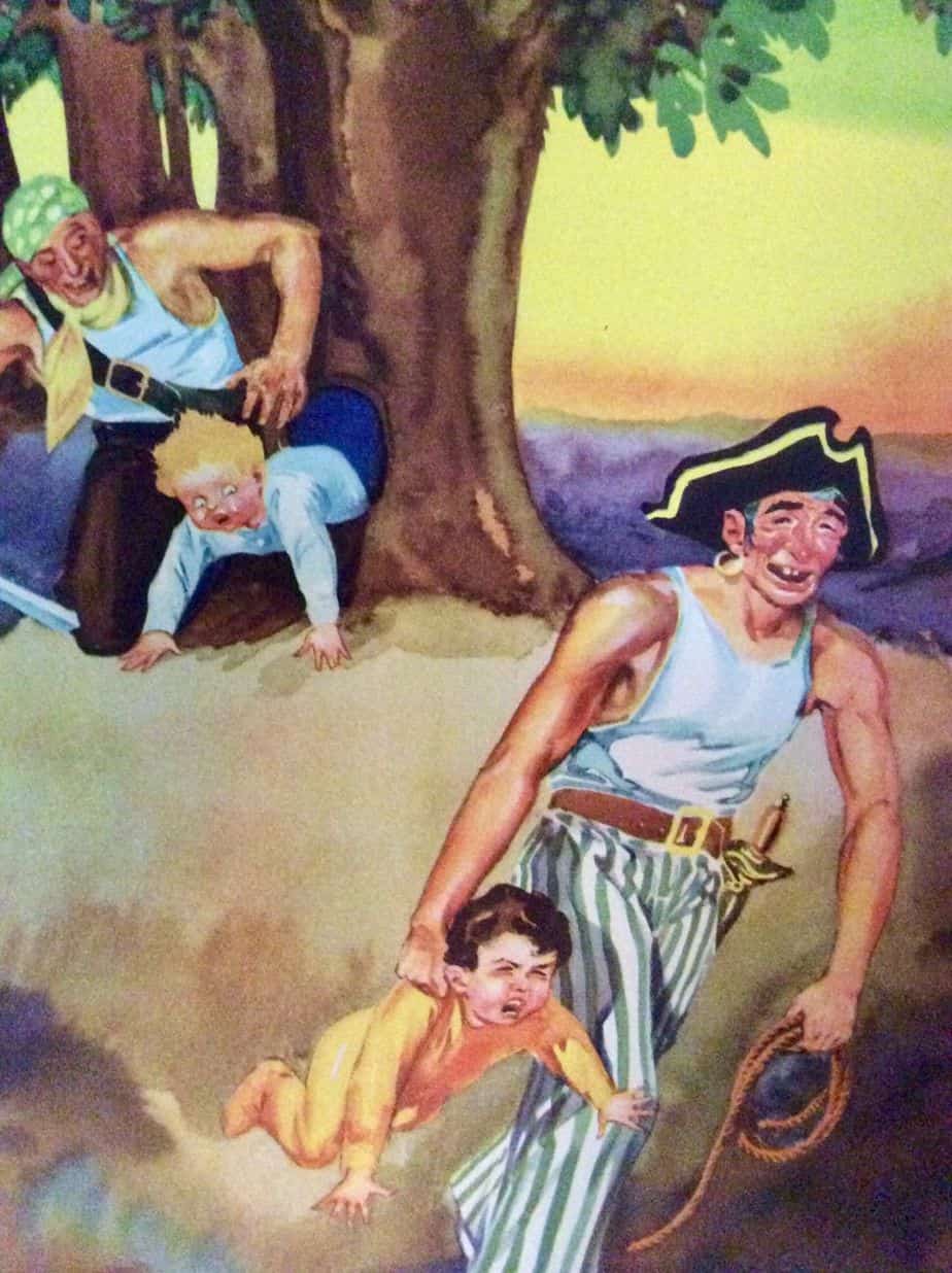 The Picture Story Book of Peter Pan (1931) illustrated by Roy Best, The lost boys get kidnapped by pirates