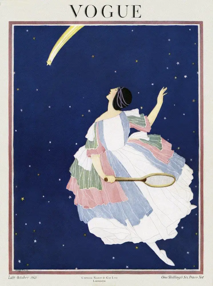 Vogue Magazine Cover - art by George Wolfe Plank - 1921 tennis