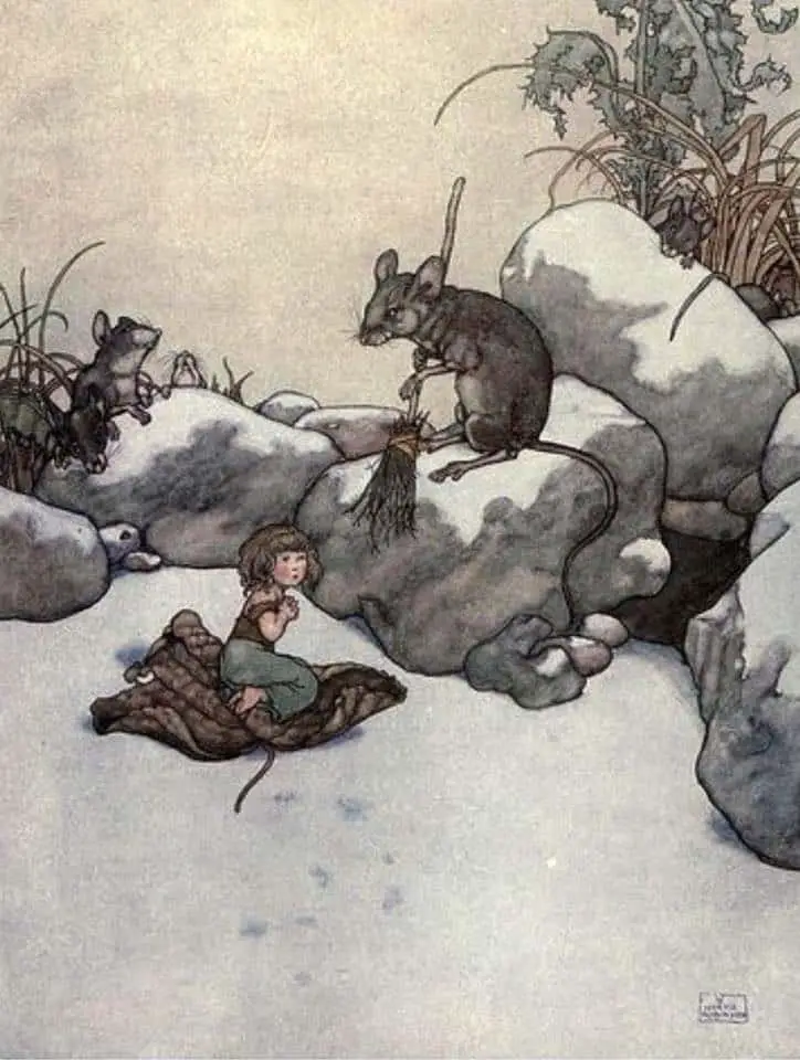 William Heath Robinson (English, 1872-1944) Thumbelina rocks