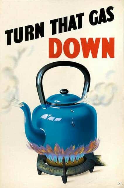 World War 2 poster turn that gas down