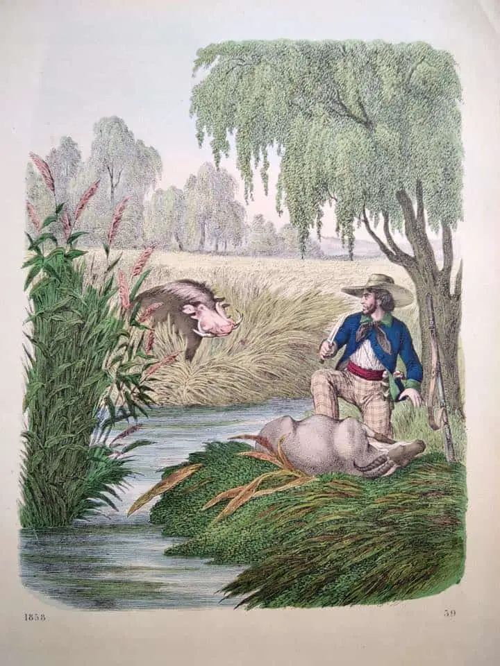 mid-19th-century-plate-of-hunting-scene