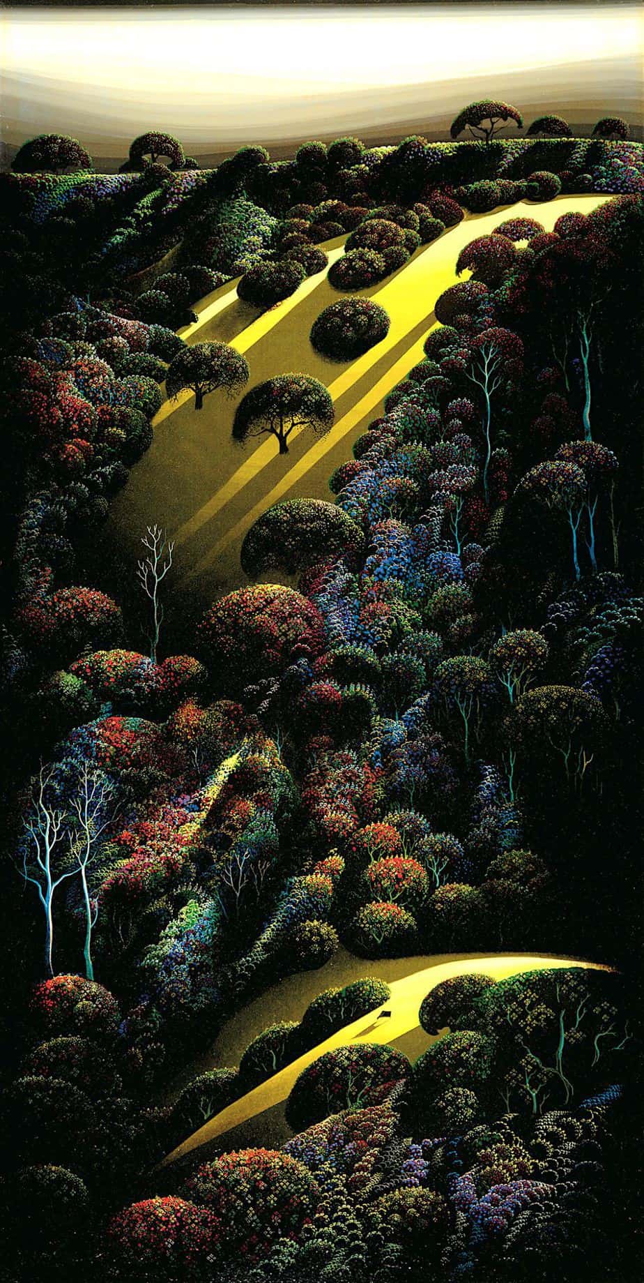 Eyvind Earle- Hillside Magic, 1976 slope