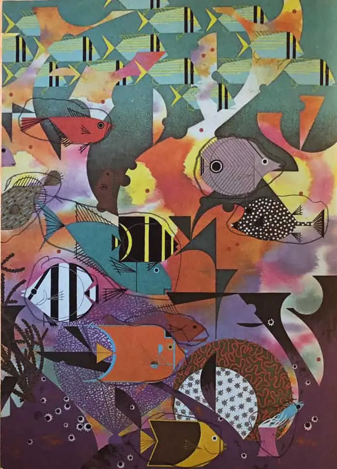 From The Animal Kingdom, 1968. Illustrations by the brilliant Charles Harper fish