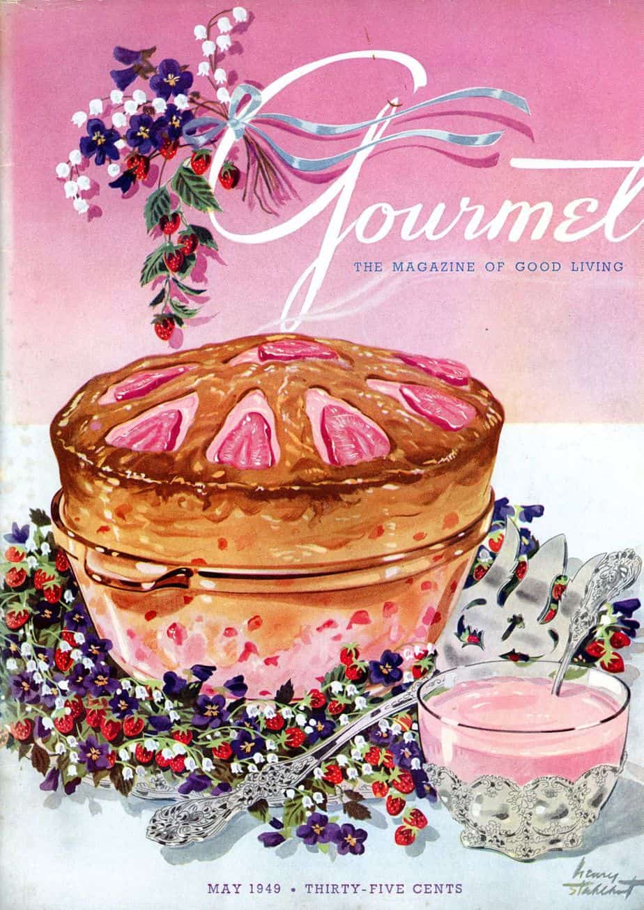Henry J. Stahlhut cover for the May 1949 Gourmet magazine