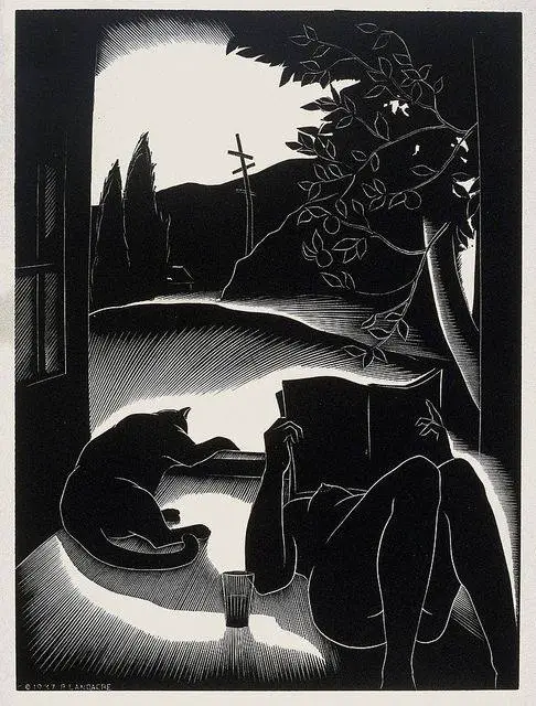 Paul Landacre, The Sultry Day wood engraving 1935