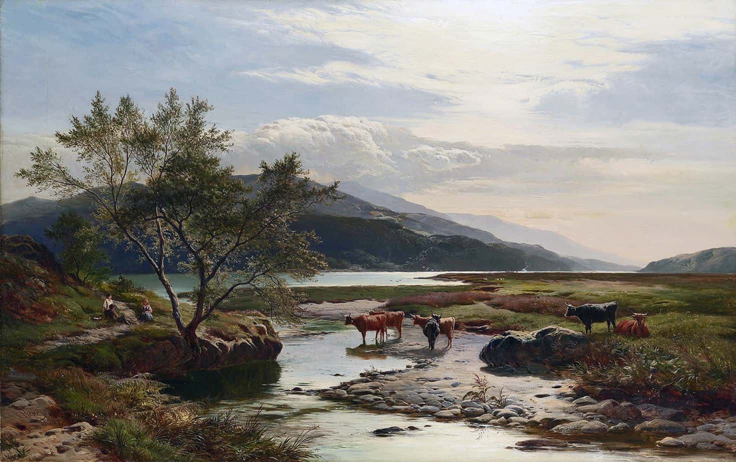 Sidney Richard Percy - On the Mawddach Marshes, North Wales 1877