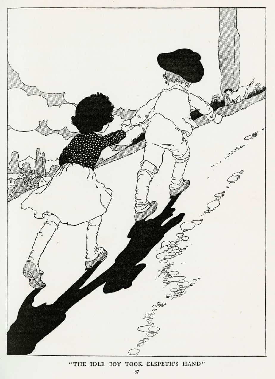 The Story of the Weathercock by Evelyn Sharpe 1907 illustrated by Charles Robinson The idle boy took Elspeth's hand
