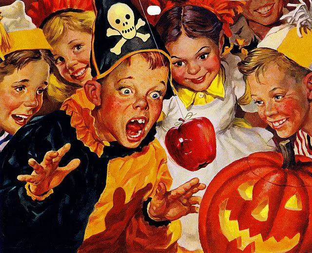 Charlie Dye (1906-1972) Halloween calendar illustration