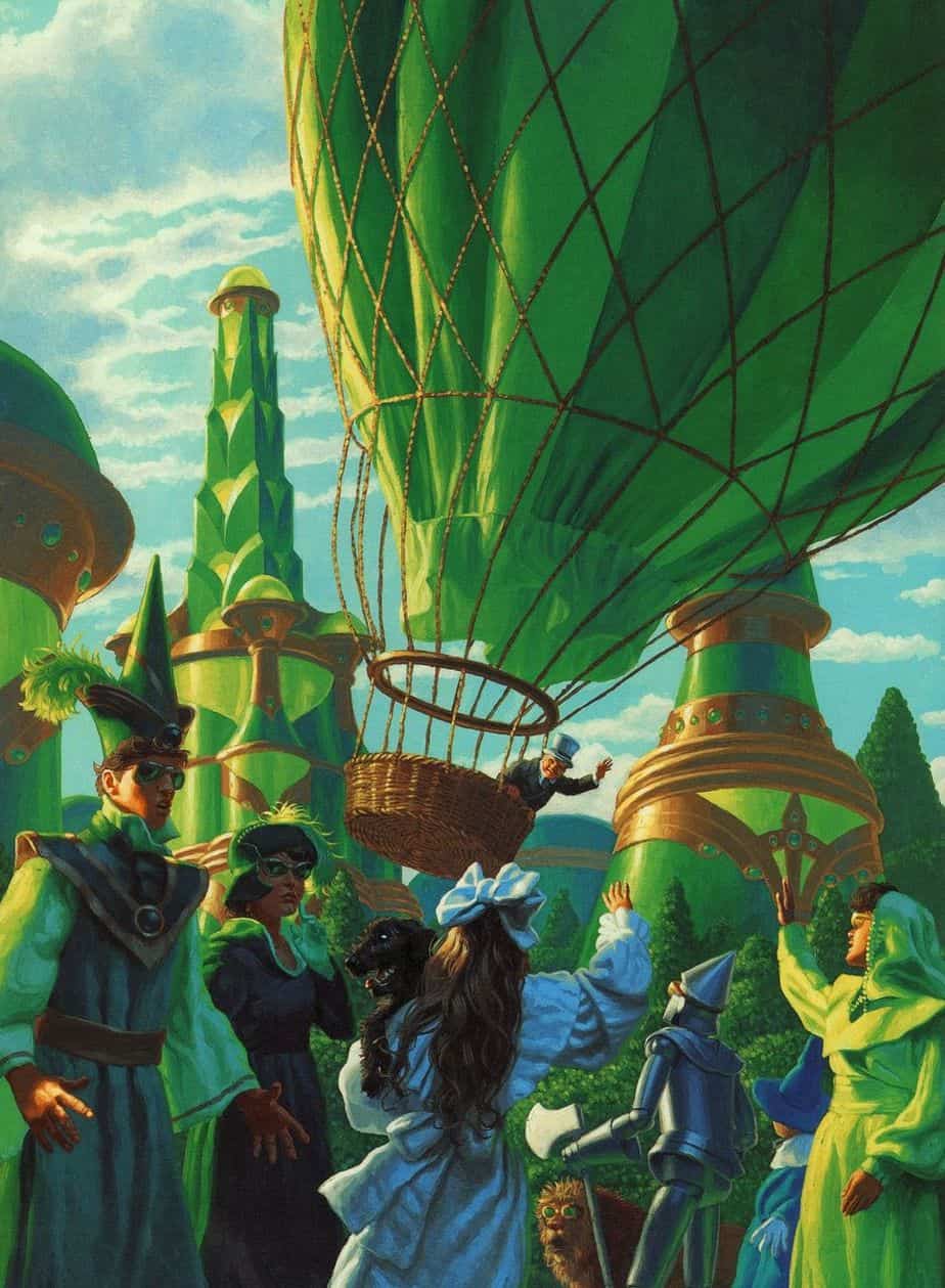 Greg Hildebrandt (born 1939) 1980s illustration for The Wonderful Wizard of Oz by L. Frank Baum green
