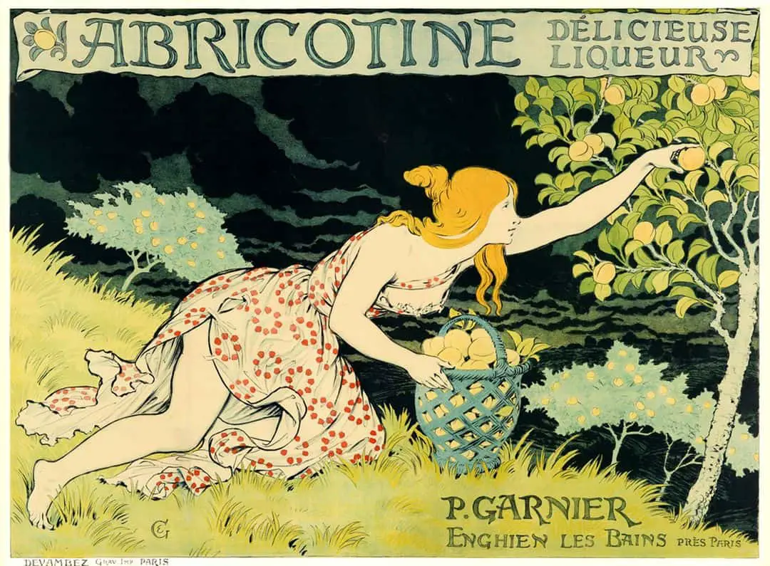 EUGENE GRASSET (1841-1917), ABRICOTINE LIQUER POSTER, ca 1905