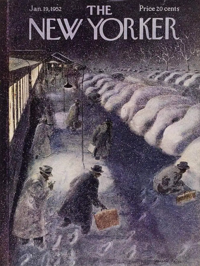 New Yorker cover train station by Garrett Price