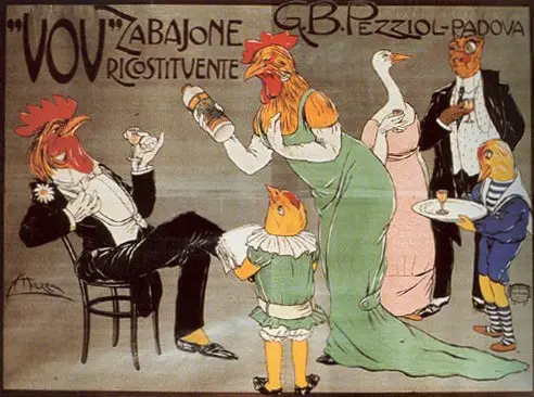 'Tonic Eggnog Liqueur' Poster by Aldo Mazza, 1910