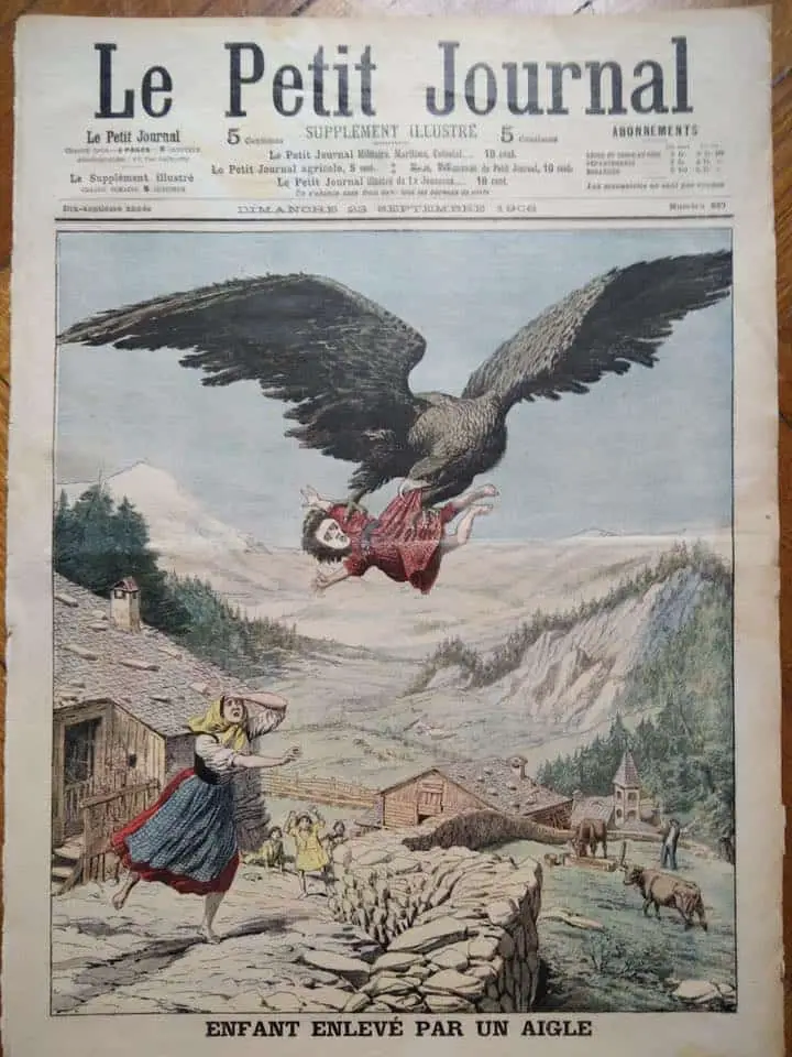 Eartly 19th century enfant enleve par un aigle child carried by eagle