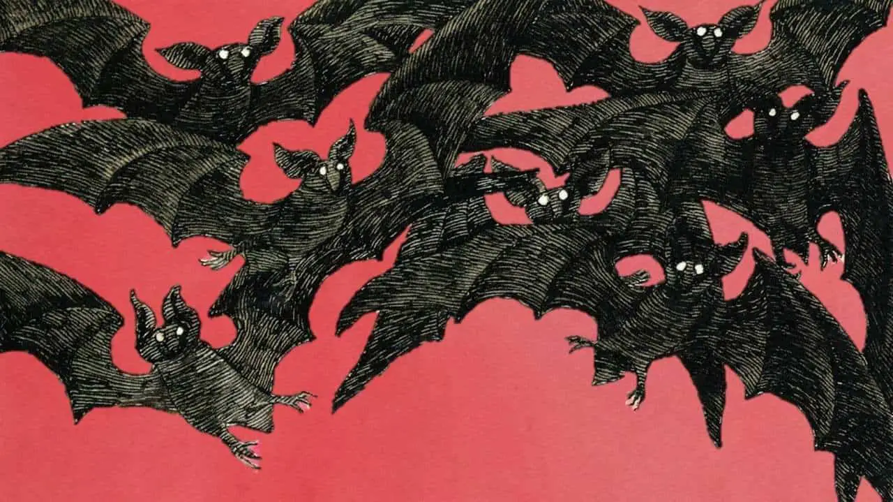 Edward Gorey cats, the back-cover illustration for The Doom of the Haunted Opera