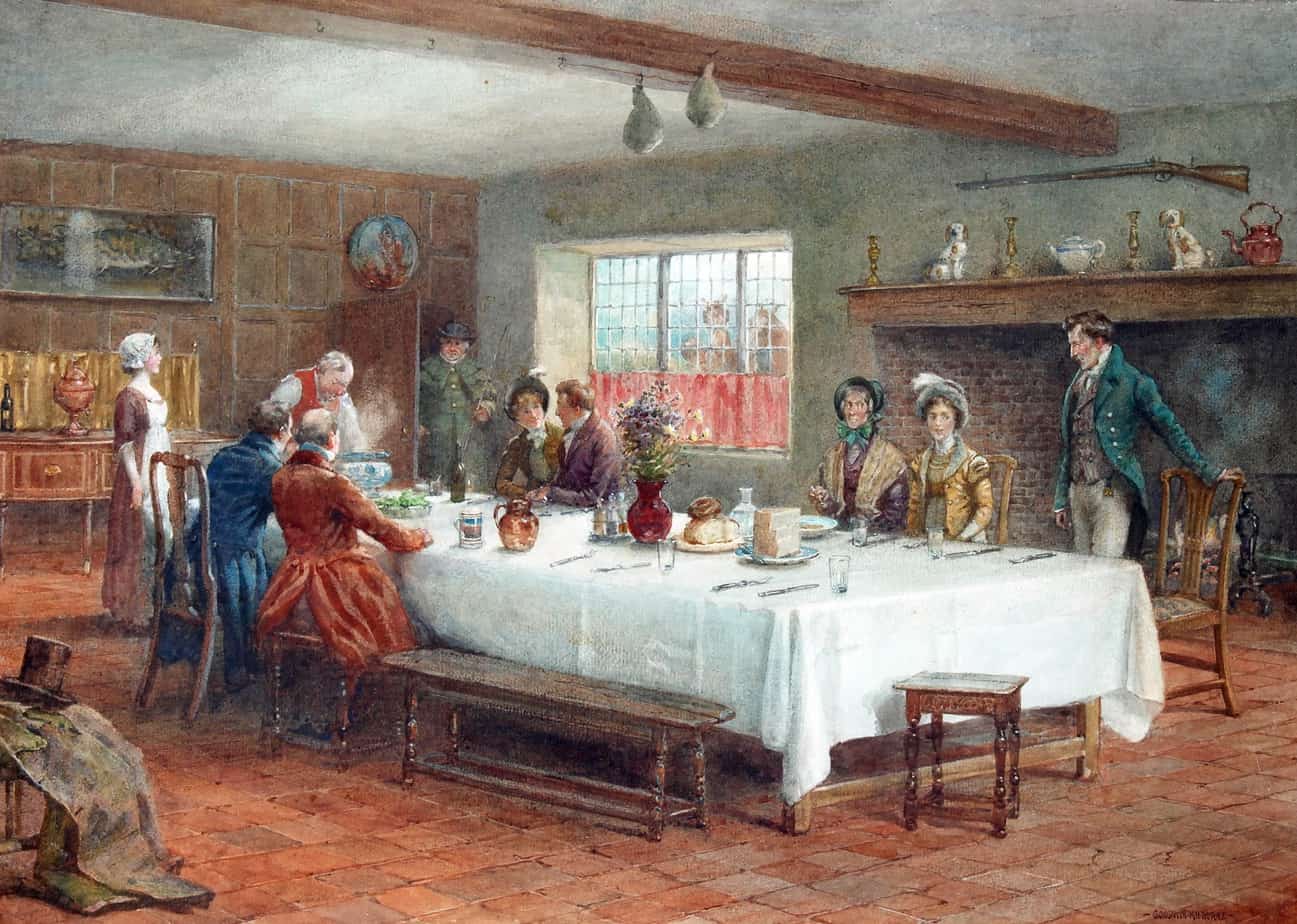 George Goodwin Kilburne - A Meal Stop at a Coaching Inn