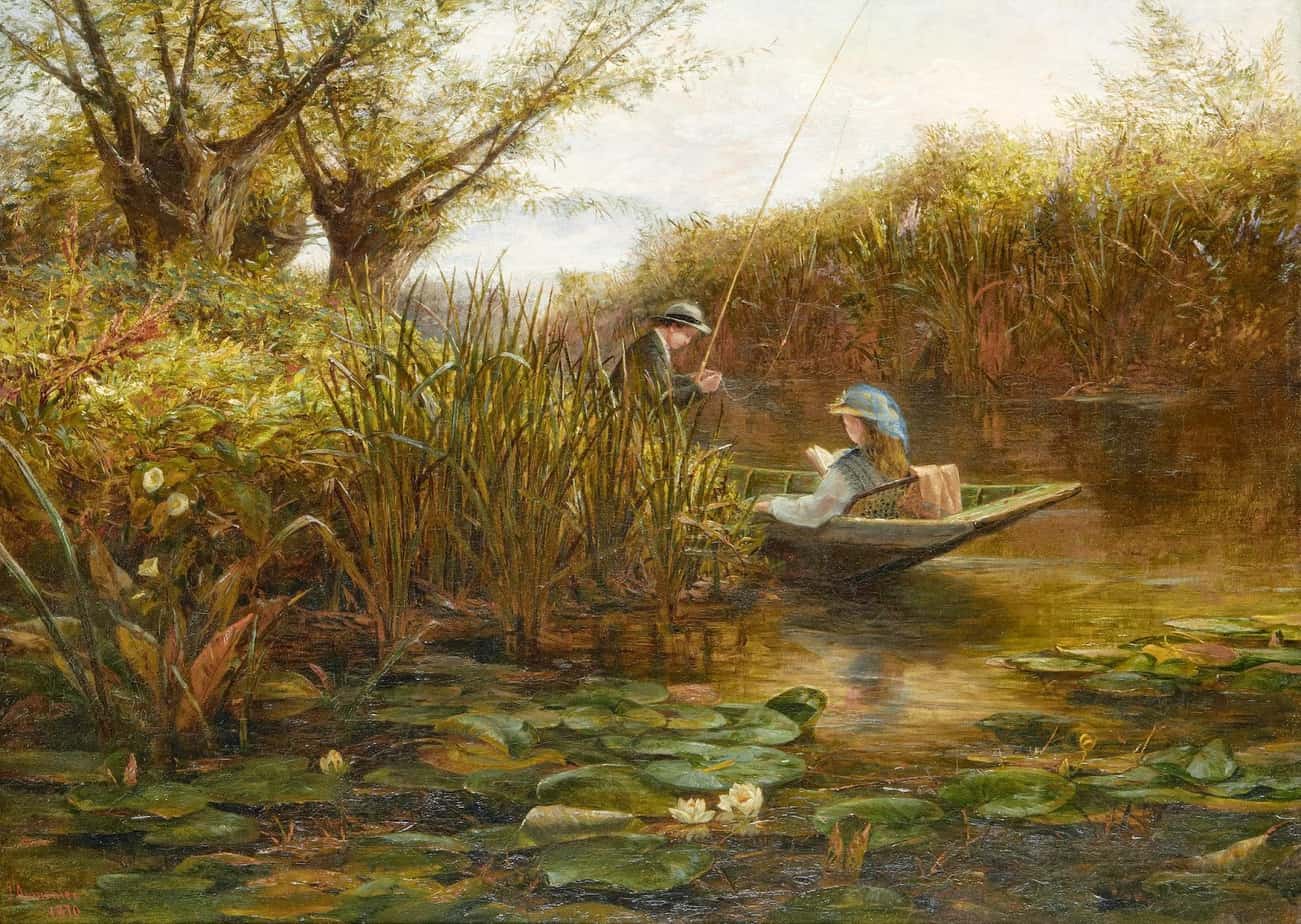 James Aumonier - Where the Water Lilies Grow