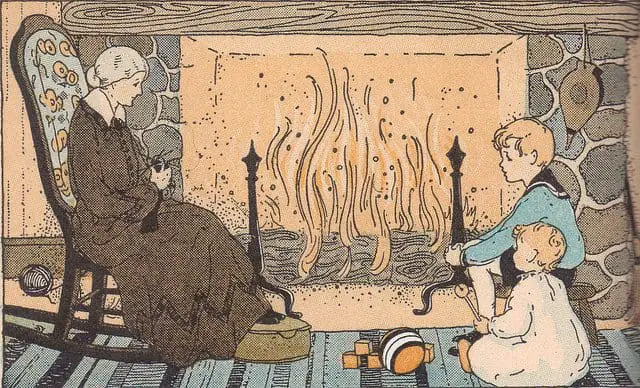 Kate Deal and Blanche Maggioli, 1925 hearth