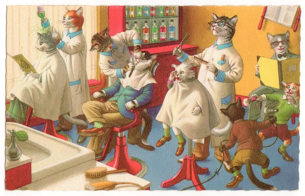 Mainzer Cats - barbershop Artist- Eugen Hartung (or Hurtong), 1897-1973 Alfred Mainzer publishing - founded 1938