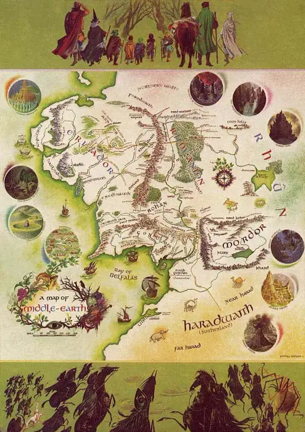 Map of Middle-Earth, 1970, Pauline Baynes; 1922-2008
