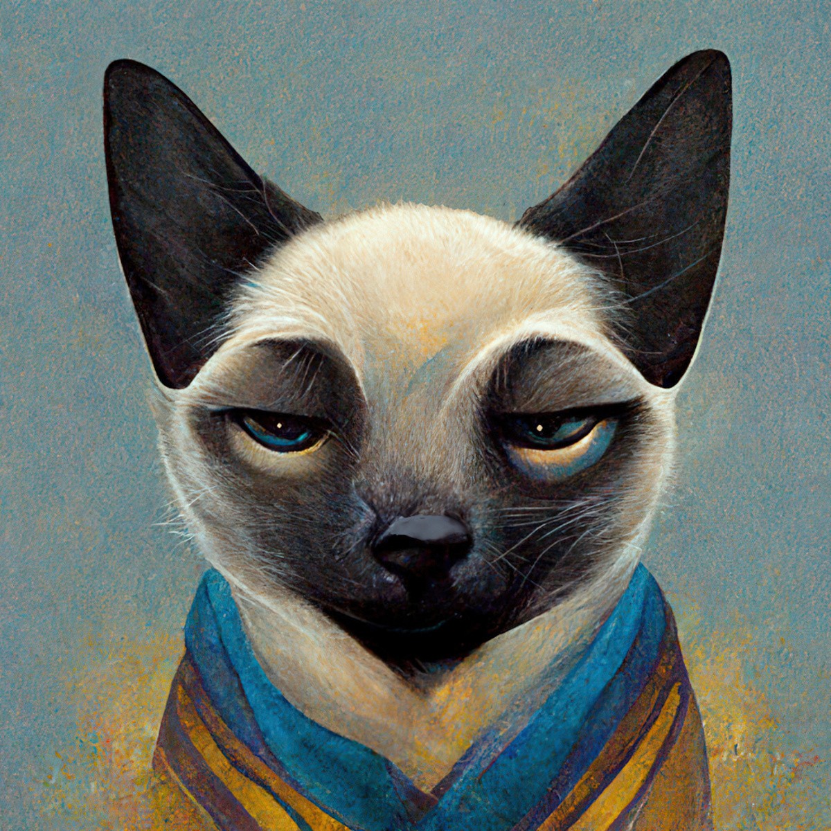 Balinese, Birman, Burmese and Siamese Cats In Art