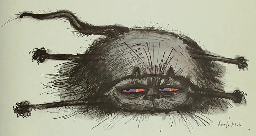 Ronald Searle's Cats, 1967 Cat of a thousand disguises concealing itself as a rug