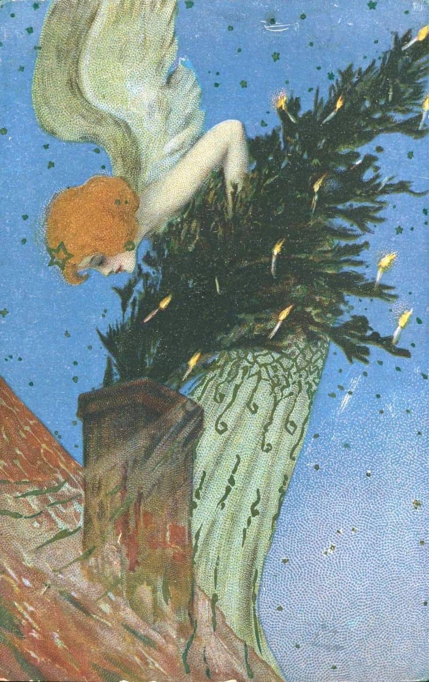 The Christmas Tree Angel by Raphael Kirchner (Austrian, 1876-1917)