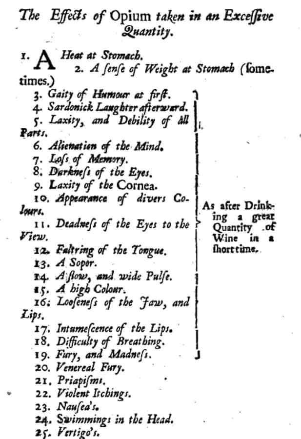 The Effects of Opium Taken in an Excessive Quantity from The Mysteries of Opium Reveal'd by Dr John Jones