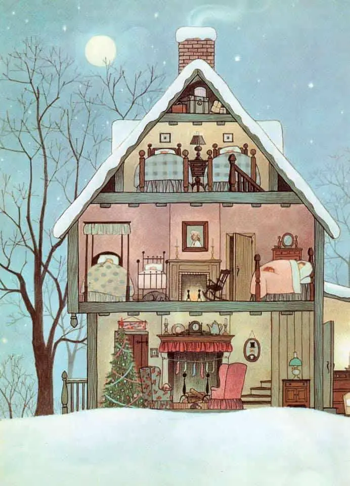 The Night Before Christmas, 1961 Gyo Fujikawa; 1908-1998 cutaway