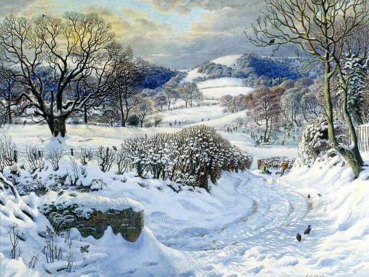Winter landscape by Stanley Roy Badwin (1906 - 1989)