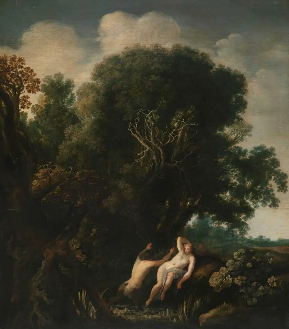 A Bathing Nymph Taken by Surprise by a Satyr, Moyses van Wtenbrouck, c. 1630 - 1635
