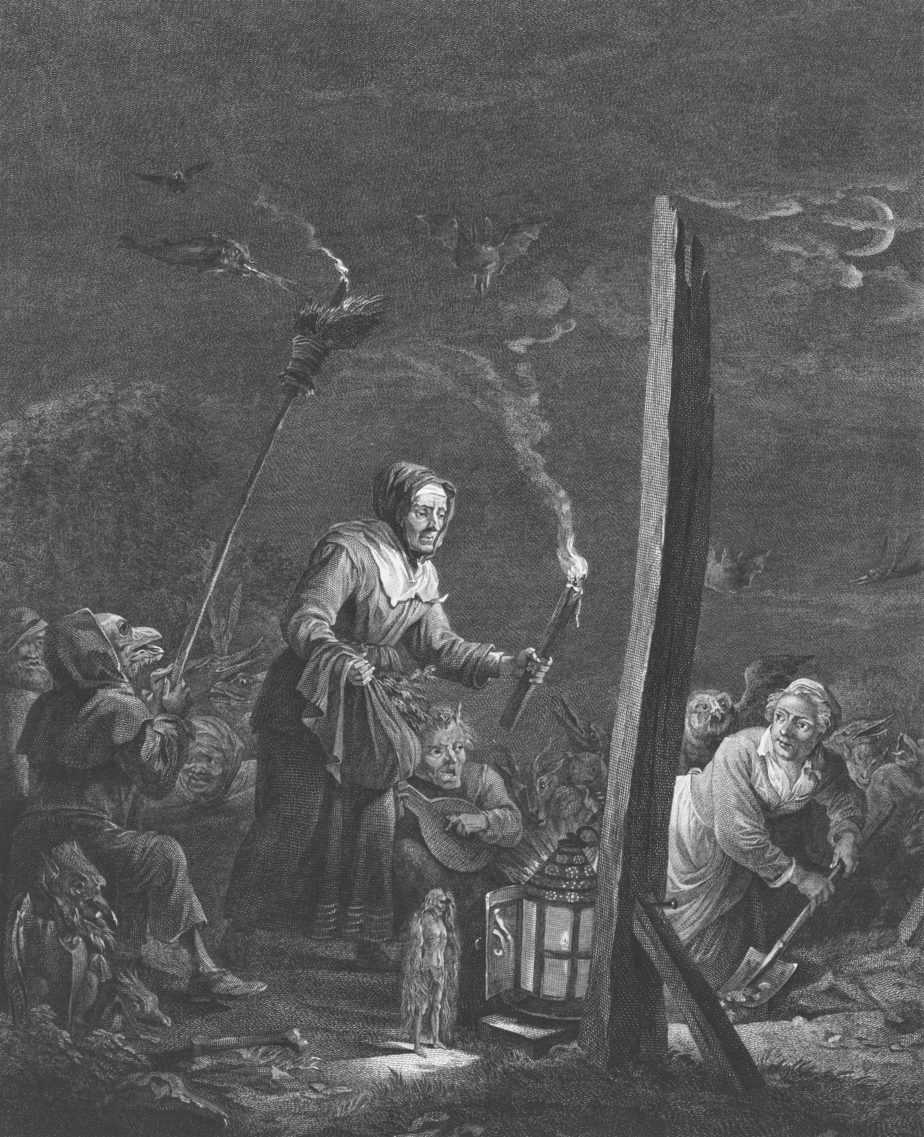 Aankomst bij de heksensabbat, Jacques Aliamet, after David Teniers, 1755