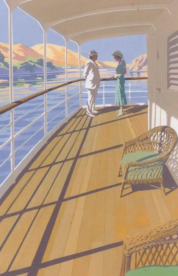 Agatha Christie’s Death on the Nile cover art by Andrew Davidson ship deck