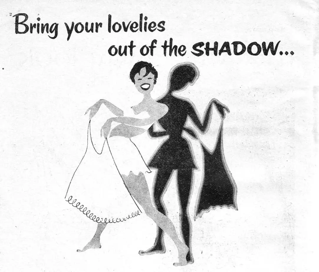 Bring your lovelies out of the shadow, Woman and Home, May 1958