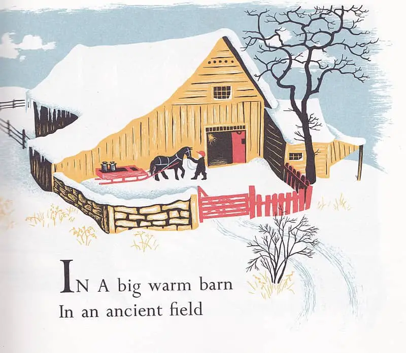 Christmas in the Barn written by Margaret Wise Brown and illustrated by Barbara Cooney. First published by Thomas Y. Crowell Company, New York, 1952