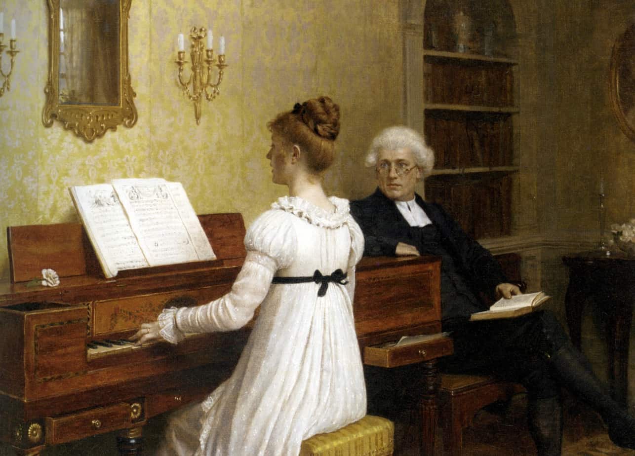 Edmund Blair Leighton - The Piano Lesson