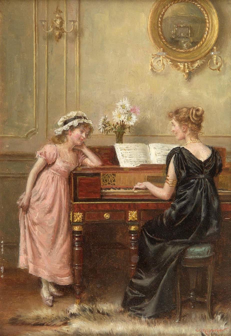 George Goodwin Kilburne - The Recital piano
