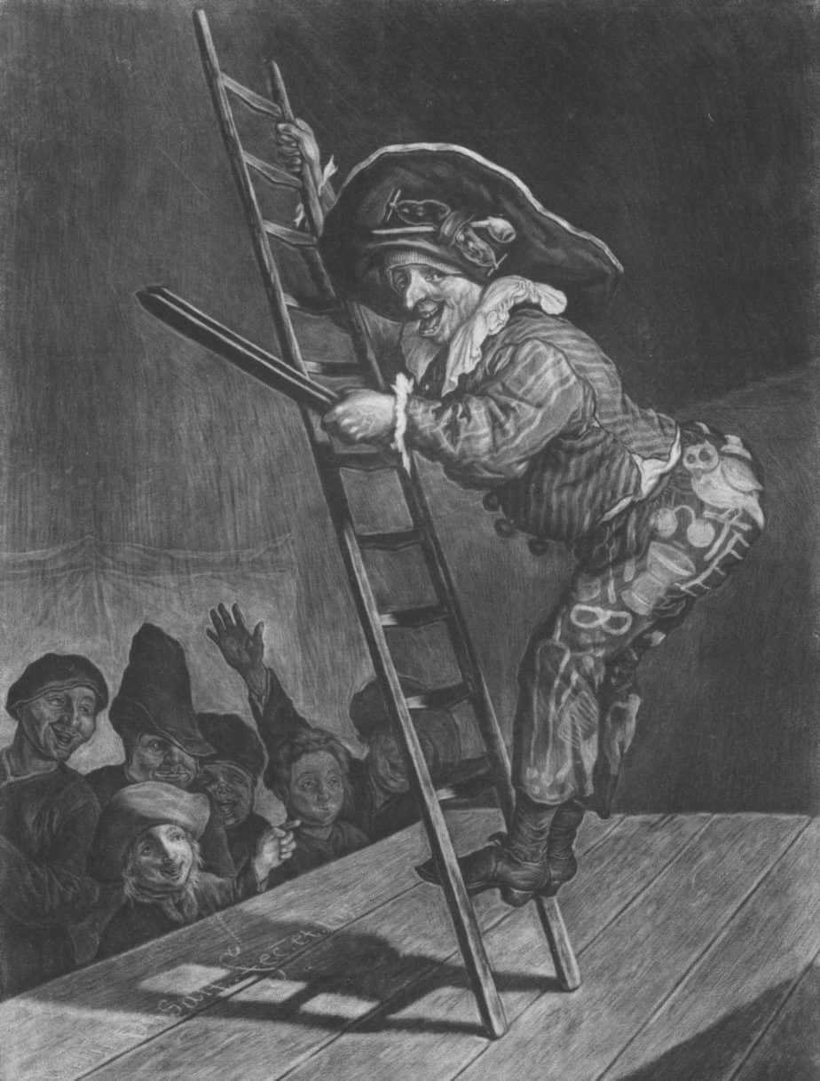 Harlequin, Cornelis Dusart (attributed to workshop of), 1680 - 1704 ladder
