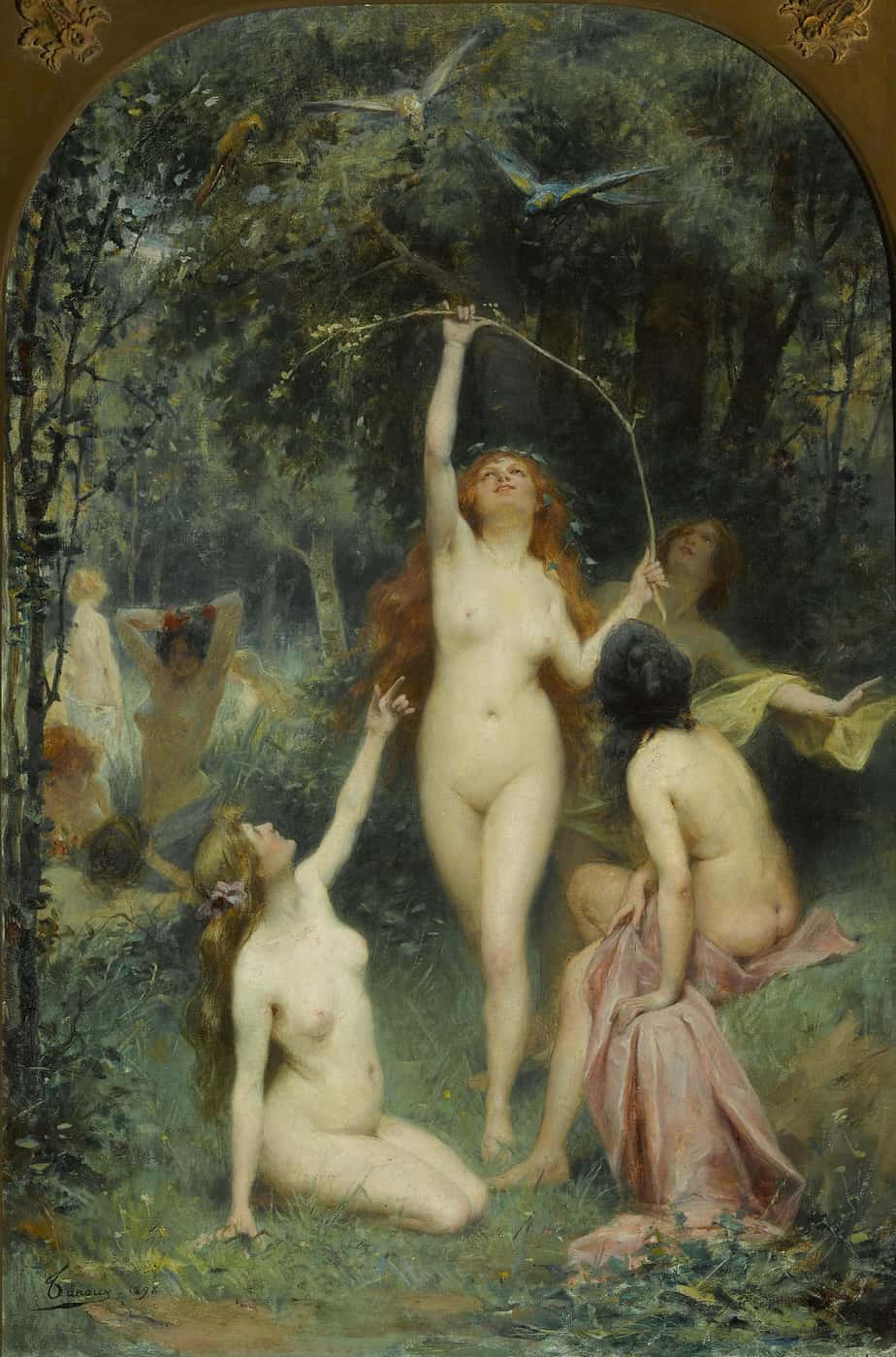 Henri Adrien Tanoux, Nymphs In A Forest, 1898
