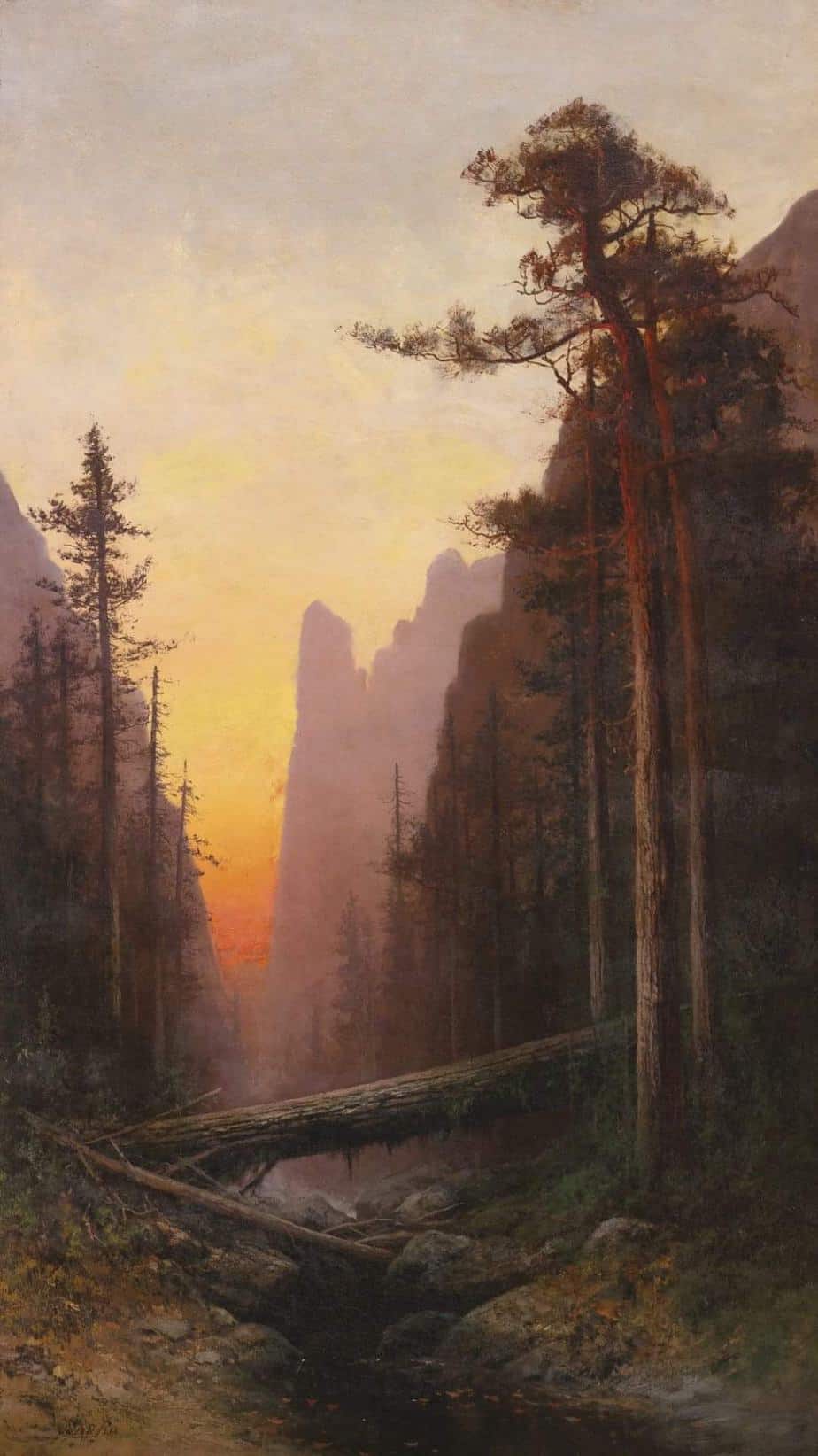 Julian Walbridge Rix (1850 - 1903) Sunset in Yosemite