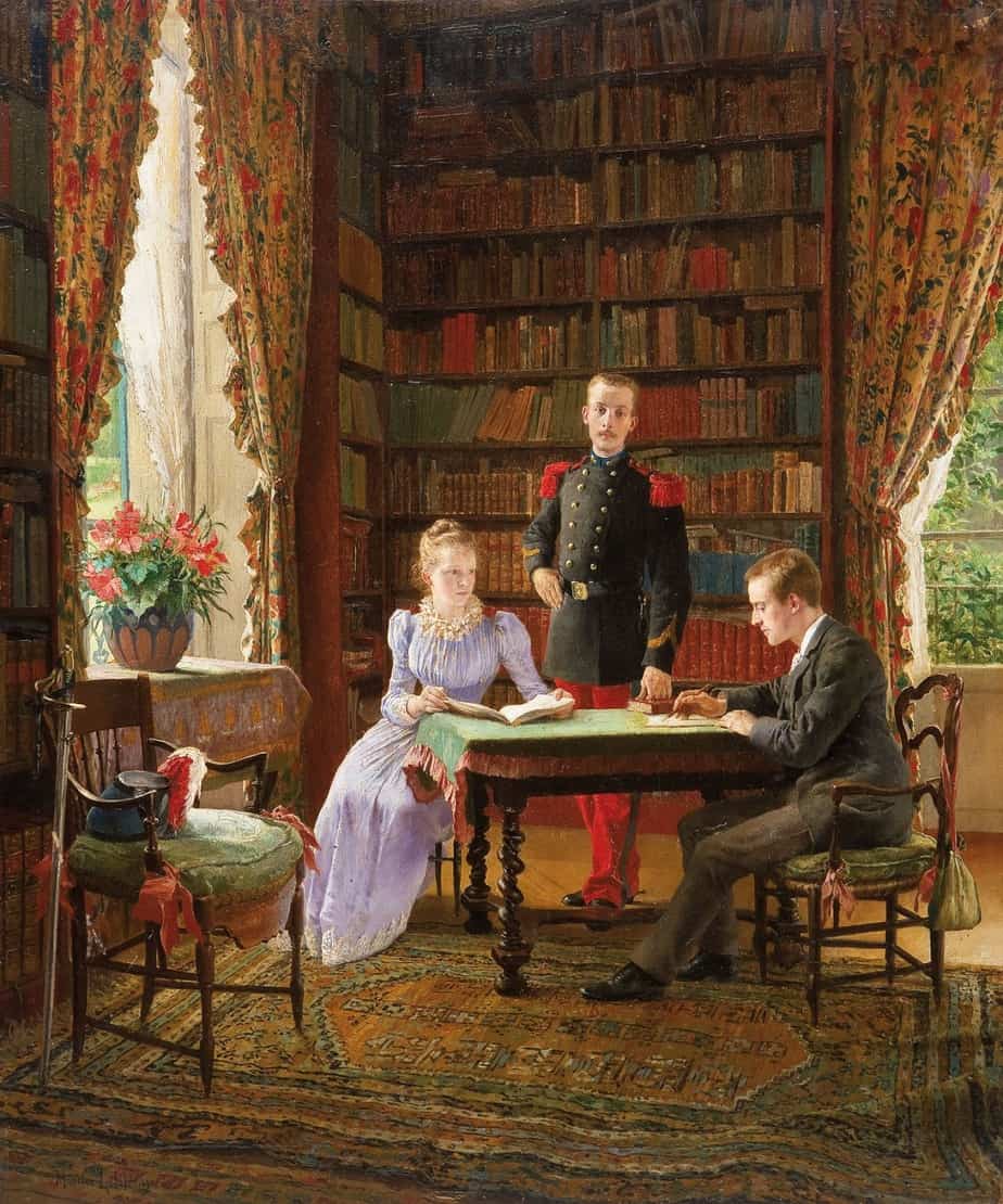 Maurice Leloir - In the Library 1890